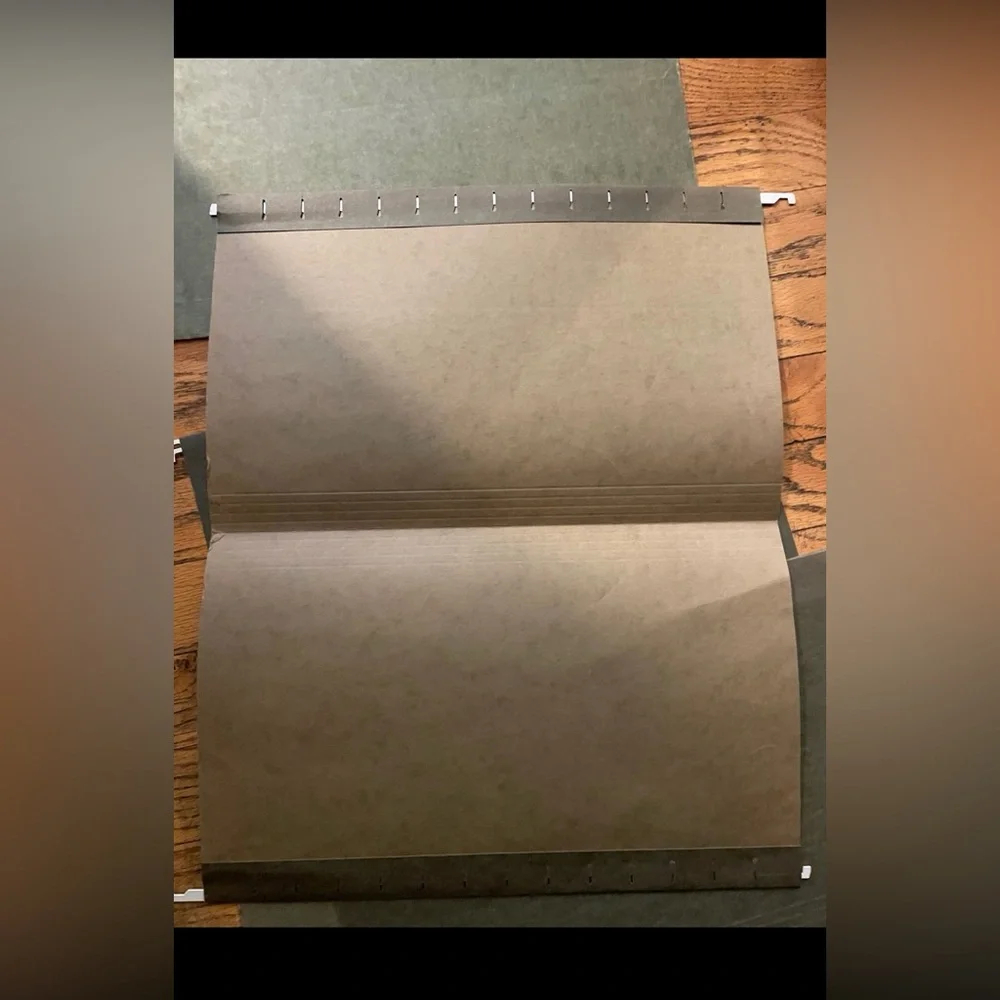 Vintage Hanging File Folders Green Dark Green